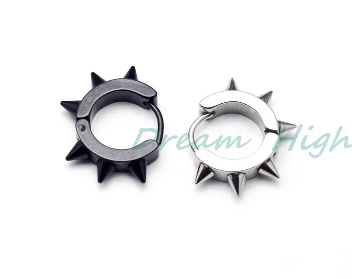 New Arrival Stud Ear Stud Fashion 316L Statinless Steel Fancy Jewelry Wide 4mm Hoop Earring Punk Hip Hop - Image 2