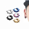 New Arrival Stud Ear Stud Fashion 316L Statinless Steel Fancy Jewelry Wide 4mm Hoop Earring Punk Hip Hop
