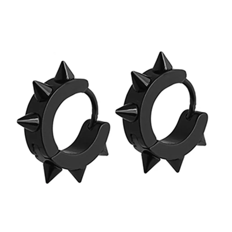 New Arrival Stud Ear Stud Fashion 316L Statinless Steel Fancy Jewelry Wide 4mm Hoop Earring Punk Hip Hop - Image 3