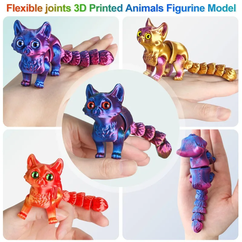 12/16cm 3D Printed Articulated Cute Cats Figurine Miniature Living Room Decor Car Desktop Home Decoration Accessories Kids Gifts - Image 4