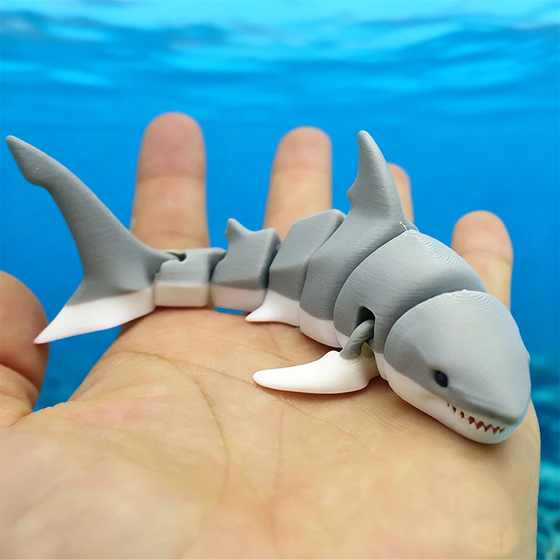 3D Printed Small Animal Joint Flexible Simulation Shark, Killer Whale Ornament Home Decoration Perfect Gift for Friends Family - Image 3