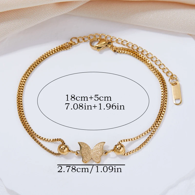 Stainless Steel Exquisite Elegant Compact Butterfly Bracelet Women's Fashion Romantic Classic Adjustable Party Birthday Gifts - Image 4