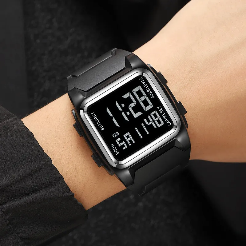 Electronic watch, outdoor sports square multi-function luminous student electronic watch - Image 6