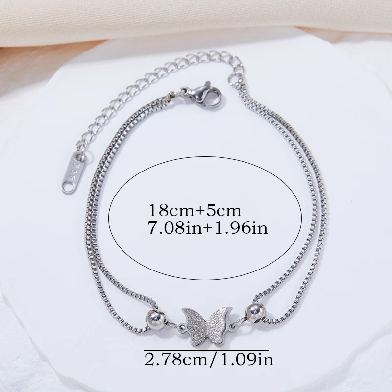 Stainless Steel Exquisite Elegant Compact Butterfly Bracelet Women's Fashion Romantic Classic Adjustable Party Birthday Gifts - Image 5