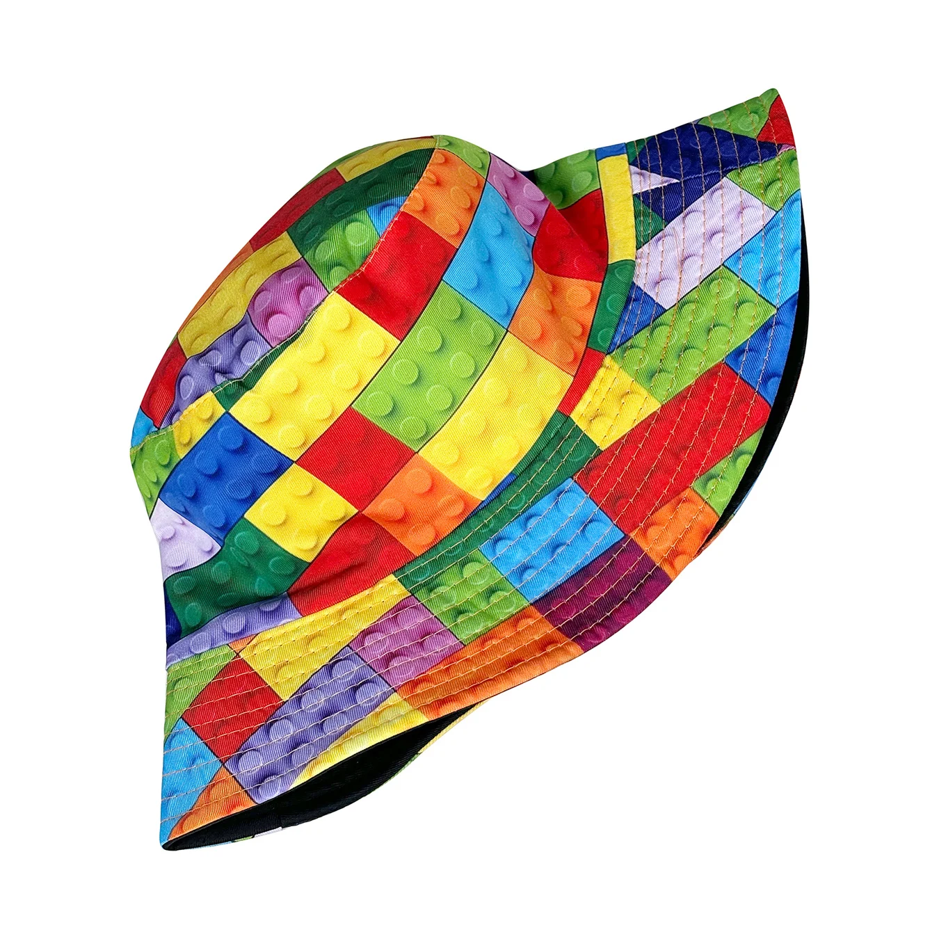 Personalized Building Block Puzzle Fisherman's Hat, Reversible Sun Hat, Foldable Stylish Bucket Hat, All-Season Bucket Hat, Suitable for Outdoor Activities and Casual Accessories - Image 6