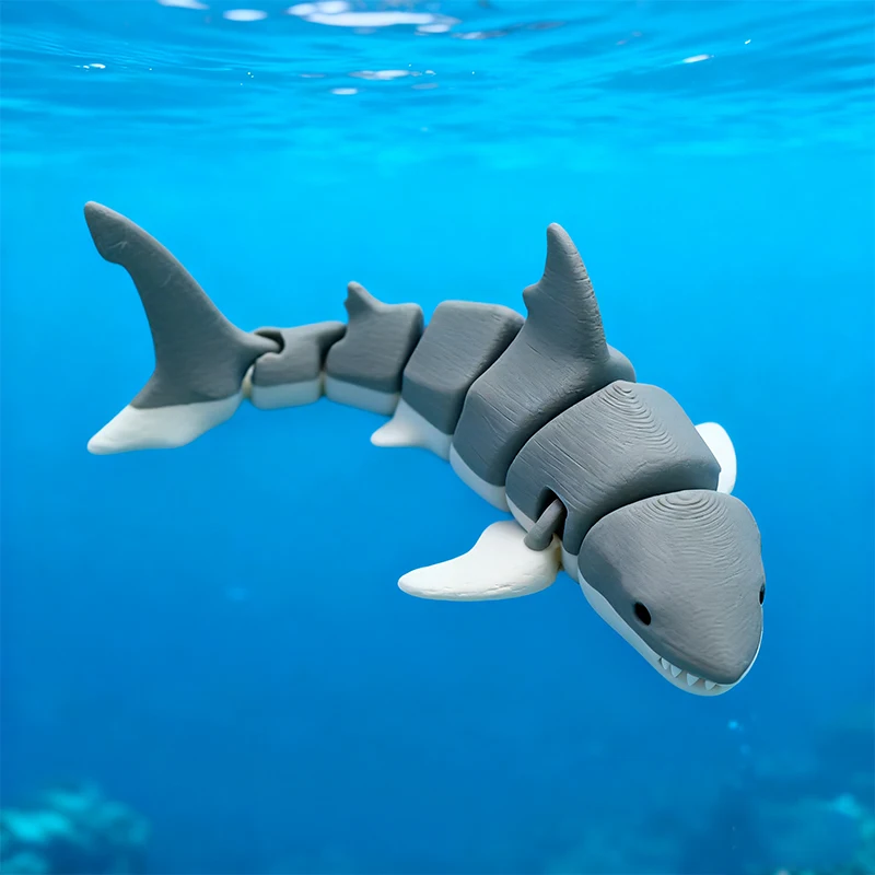 3D Printed Small Animal Joint Flexible Simulation Shark, Killer Whale Ornament Home Decoration Perfect Gift for Friends Family - Image 5