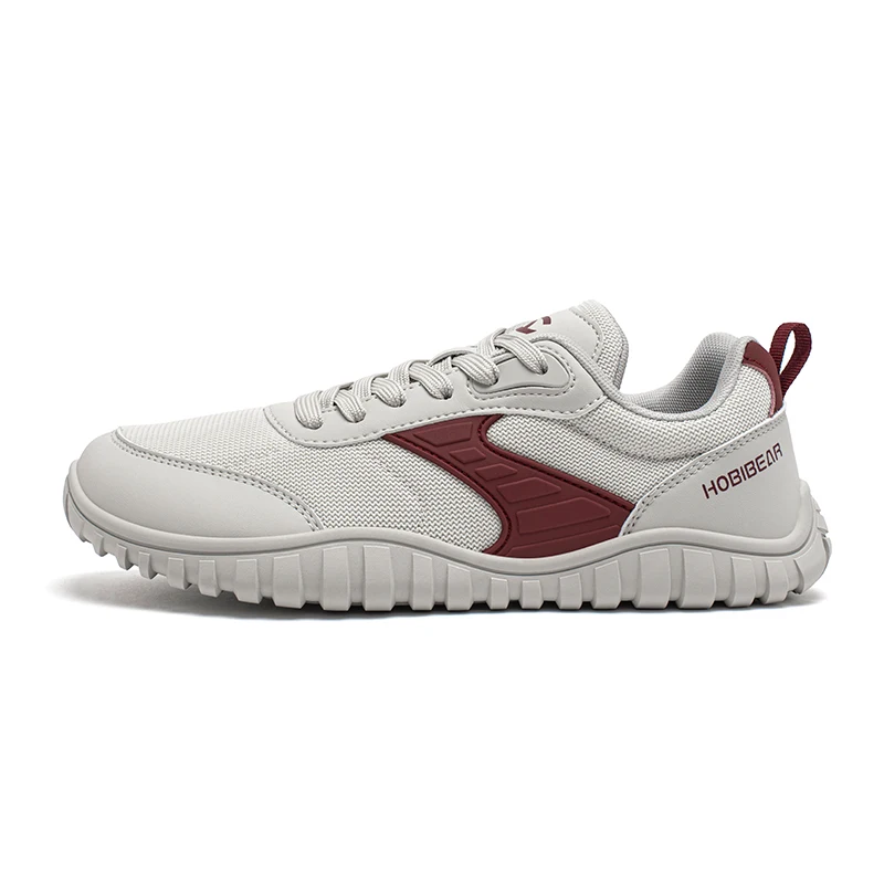 HOBIBEAR Wide Toe Running Shoes Unisex Minimalist Artificial Leather Walking Sneakers Lace Up Lightweight Breathable Shoes - Image 3