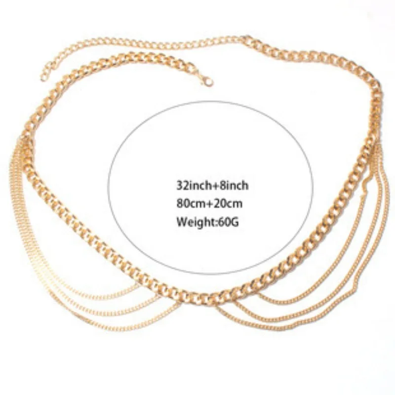 Sexy Simple and Fashionable Multi-layer Alloy Chain Waist Chain for Women Simple Gold Color Body Chain Bikini Jewelry Acessories - Image 5