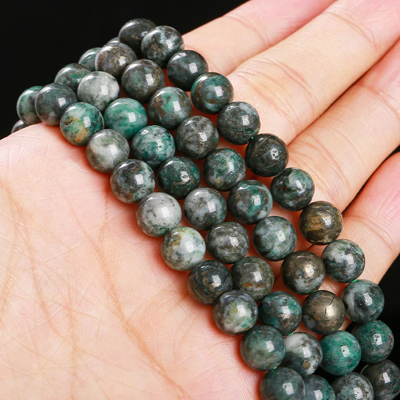 Wholesale Natural Rock Bridgeite Green Iron Ore Stone Bead For Jewelry Making DIY Handmade Necklace Bracelet Accessories - Image 5