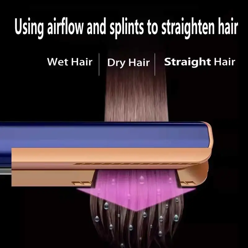 Professional 2-in-1 Hair Dryer and Straightener Negative Ion Iron Long Lasting Styling Tool Wet and Dry Straightener - Image 3