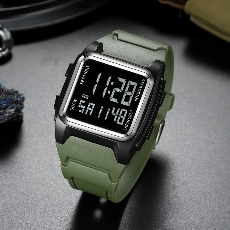 Electronic watch, outdoor sports square multi-function luminous student electronic watch - Image 5