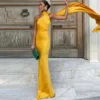 Mermaid Customized Evening Dress Modern Halter Open Back Bespoke Occasion Gowns Simple Ribbons Sleeveless Homecoming Dresses