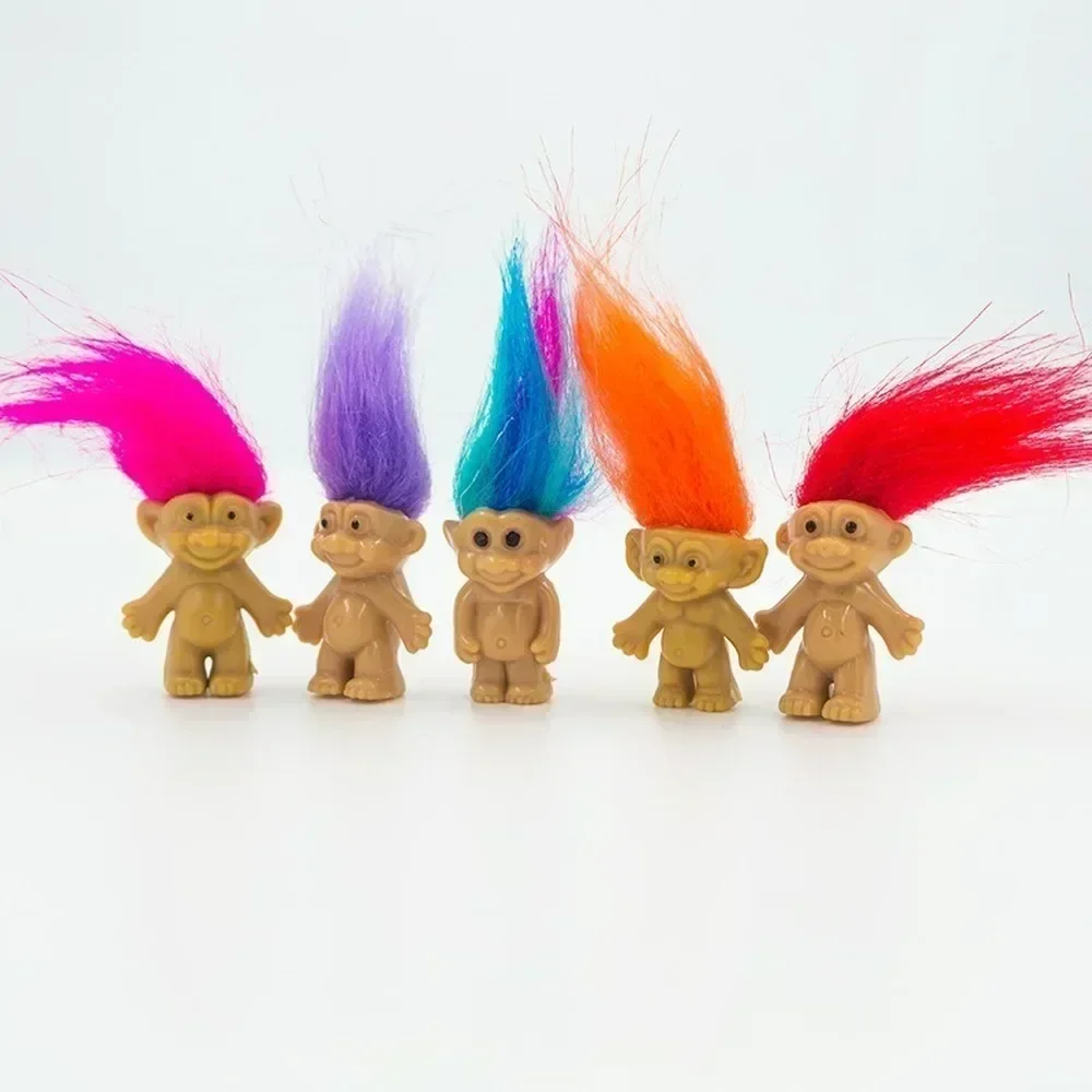 New Mini Troll Dolls Anime Action Figure Colorful Hair Family Members Models Collection Kids Toys for Home Decoration Gift - Image 4