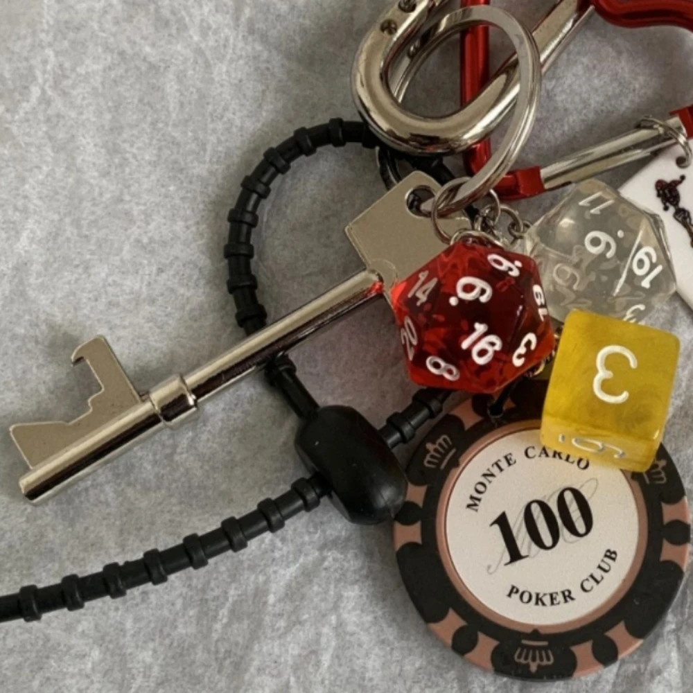 Original Keychain Ins Niche Cleanfit Trendy Leather Heart Hanging Accessories Glasses Spring Rope Keychain Girls' BagY2K Pendant - Image 4