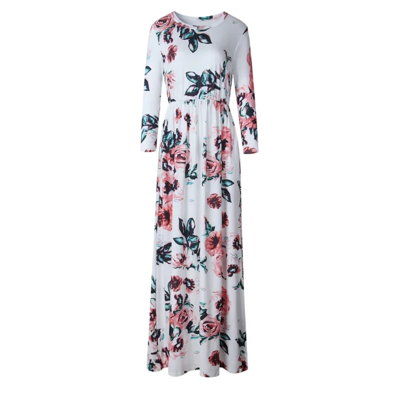 Summer Maxi Dress Women 2025 Pink Floral Print Boho Beach Dress Ladies Evening Party Long Dress Sundress Vestidos De Festa 3XL - Image 6