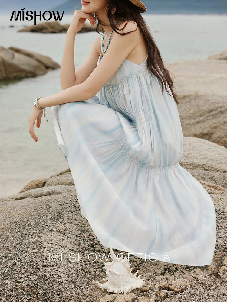 MISHOW Summer Holiday Camisole Dress for Women 2025 New Tie Dye Slim Sleeveless Seaside Long Dresses Female Fashion MXE12L2118 - Image 4