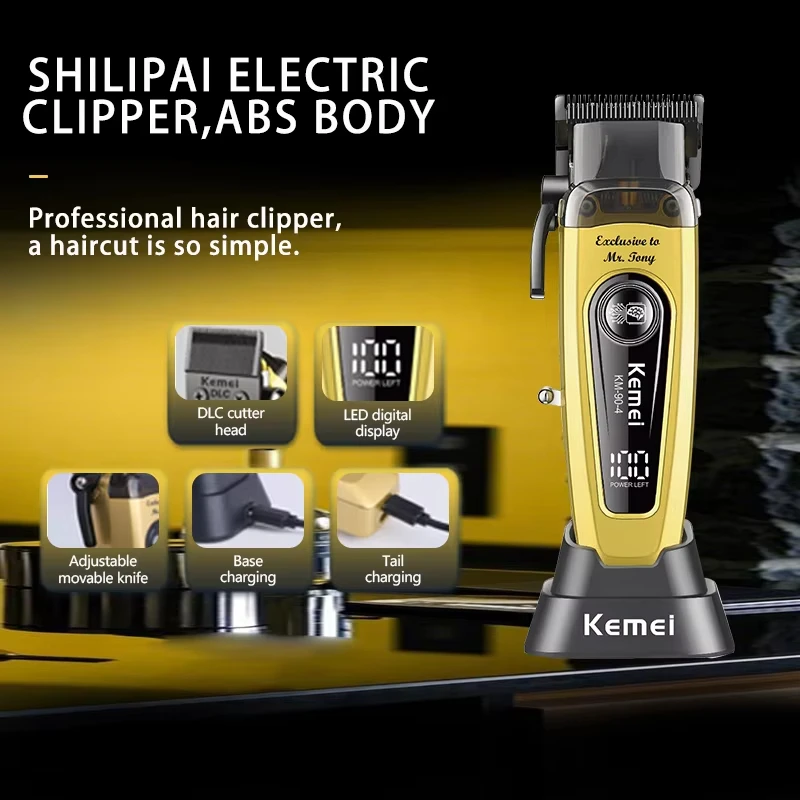 KEMEI Men's Hair Trimmer, Cordless Professional Hair Clippers, Beard Trimmer, Barber Care Kit, Hair Cutting Machine, 11,501 RPM, - Image 2