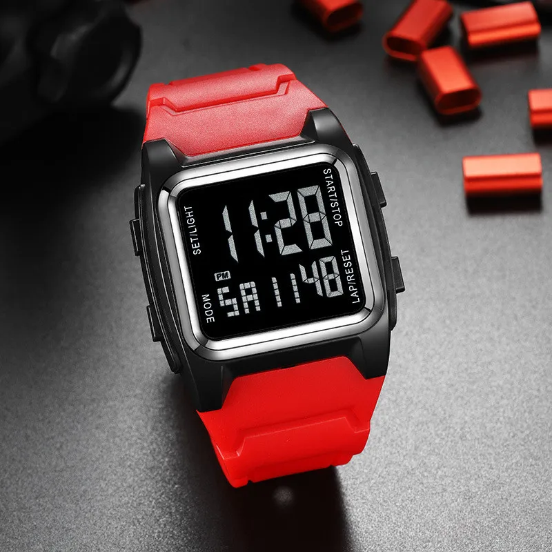 Electronic watch, outdoor sports square multi-function luminous student electronic watch - Image 3