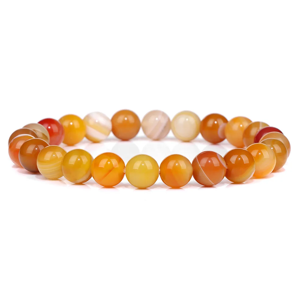 Yellow Orange Brown Stone Bracelet 8mm Bead Bracelets Tiger Eye Citrines Crystal Bracelet Healing Jewelry Gifts For Men Women - Image 4