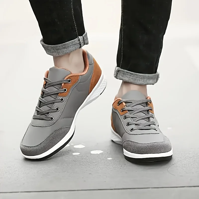YRZL Men Shoes Spring Autumn Waterproof Walking Sneakers Leisure Male Leather Sports Shoes Non-Slip Footwear Tennis for Men - Image 6