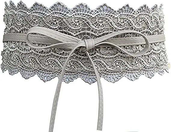 Boho Style Women Bow Lace Belt Wide Girdle Corset PU Leather Waist Belts Wedding Dress Skirt Decorative Waistband - Image 3