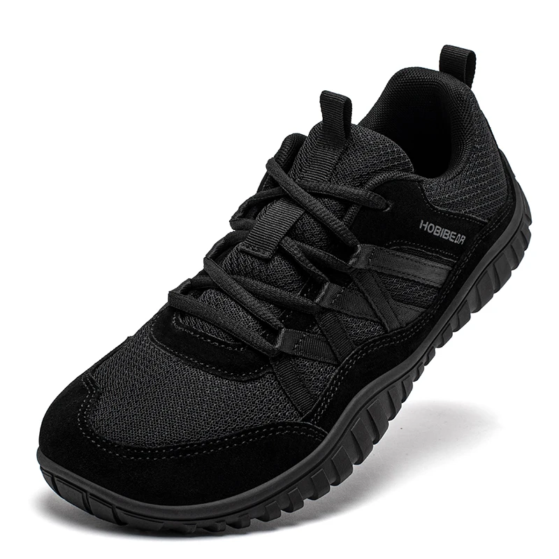 HOBIBEAR Wide Toe Walking Shoes Men Women Non Slip Outdoor Sneakers Lace Up Mesh Breathable Running Shoes - Image 2