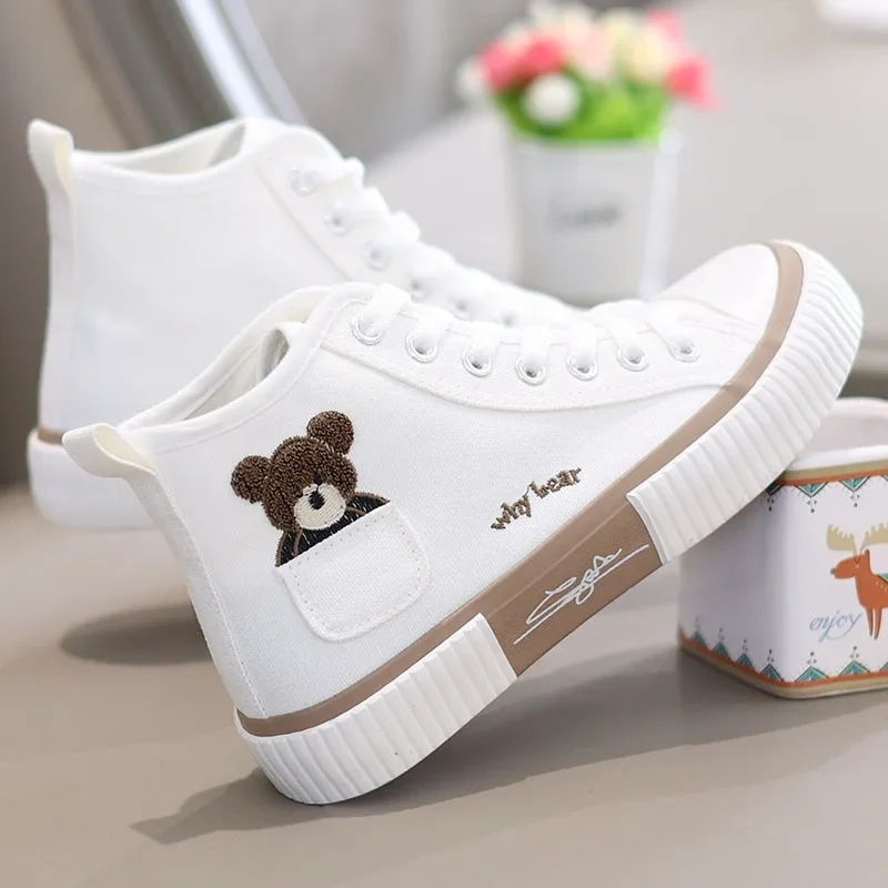 Cute Canvas Shoes Women Breathable Sneakers Brand Sport Shoes for Woman Casual Vulcanized Shoe Flats High Top Zapatos Mujer - Image 3
