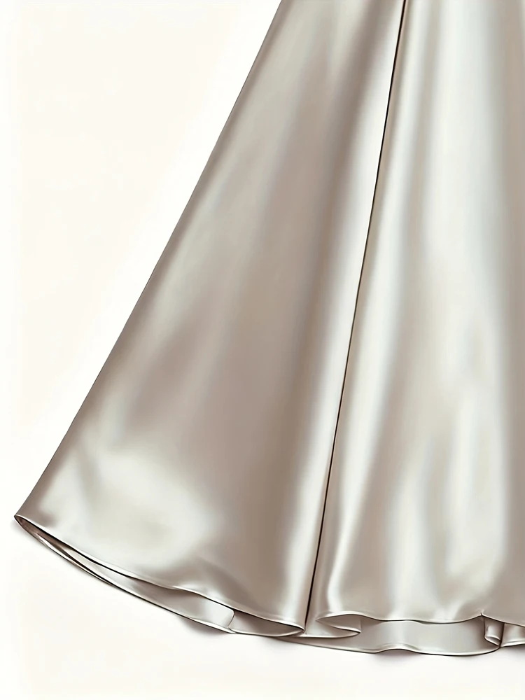 Spring/Autumn Collection: French-inspired Elegance Luxury-feel V-neck Long-sleeved Fitted Waist Dress Evening Gown for Banquets - Image 3