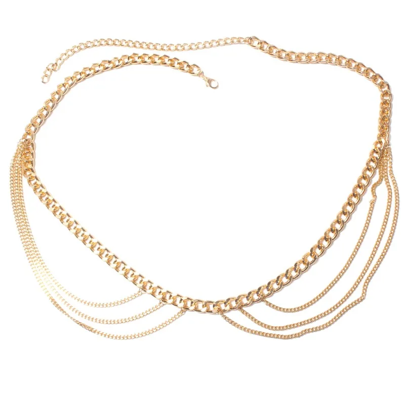 Sexy Simple and Fashionable Multi-layer Alloy Chain Waist Chain for Women Simple Gold Color Body Chain Bikini Jewelry Acessories - Image 3