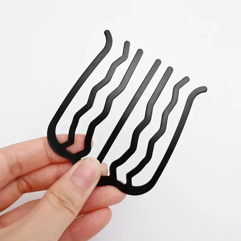 New Metal Black Hair Fork Clip Women Hair Pin Combs Messy Bun Hair Pin Clip Hair Side Combs Updo Hair Sticks Hair Styling Tool - Image 4
