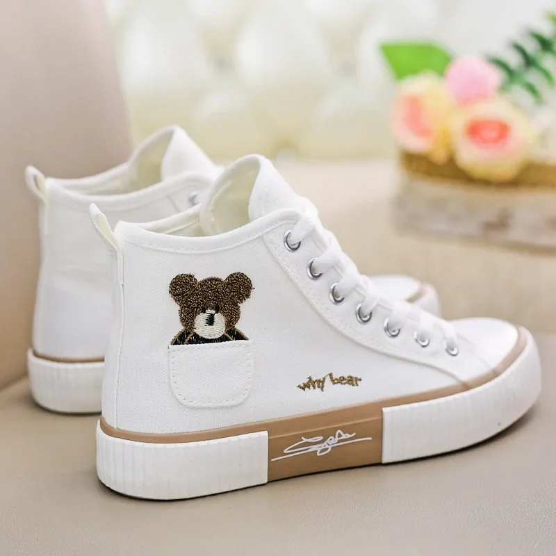Cute Canvas Shoes Women Breathable Sneakers Brand Sport Shoes for Woman Casual Vulcanized Shoe Flats High Top Zapatos Mujer - Image 6