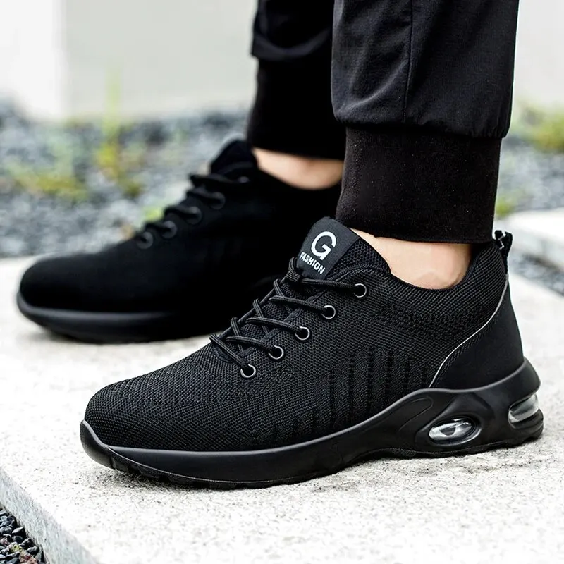 Air Cushion Work Safety Shoes For Men Women Breathable Work Sneakers Steel Toe Shoes Anti-puncture Safety Protective Shoe - Image 5