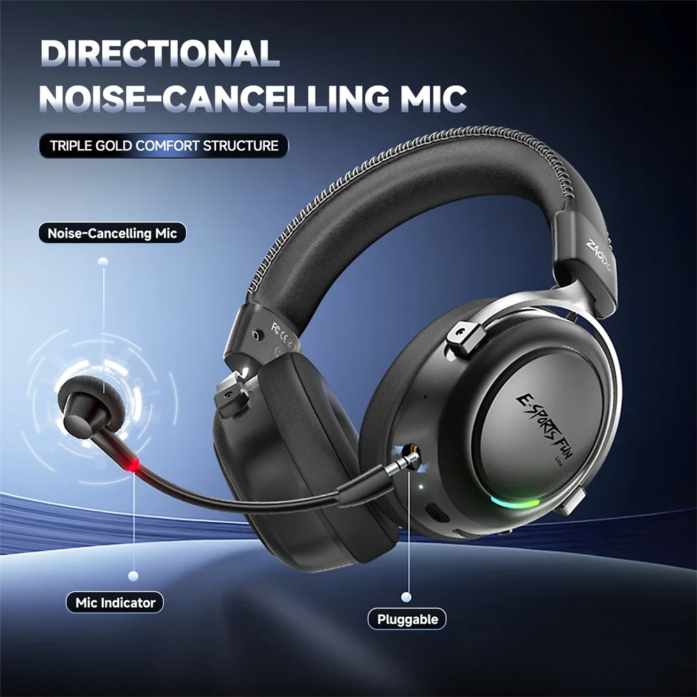 New Wireless Gaming Headphone,Bluetooth 6.0,53mm Titanium Drivers,7.1 Virtual Surround Sound,15ms Zero-Latency,for PC/PS5/Mobile - Image 4