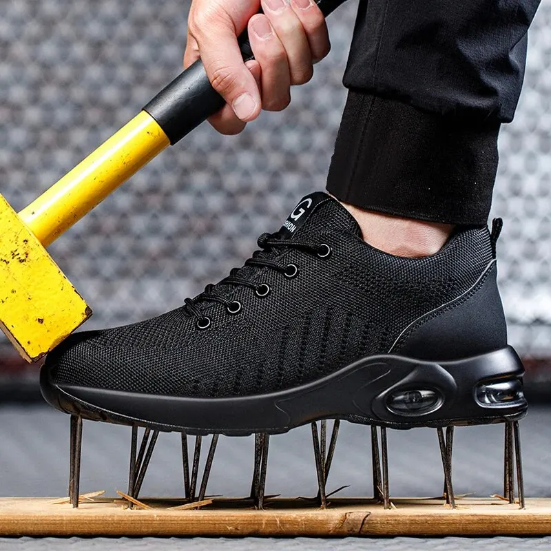 Air Cushion Work Safety Shoes For Men Women Breathable Work Sneakers Steel Toe Shoes Anti-puncture Safety Protective Shoe - Image 3