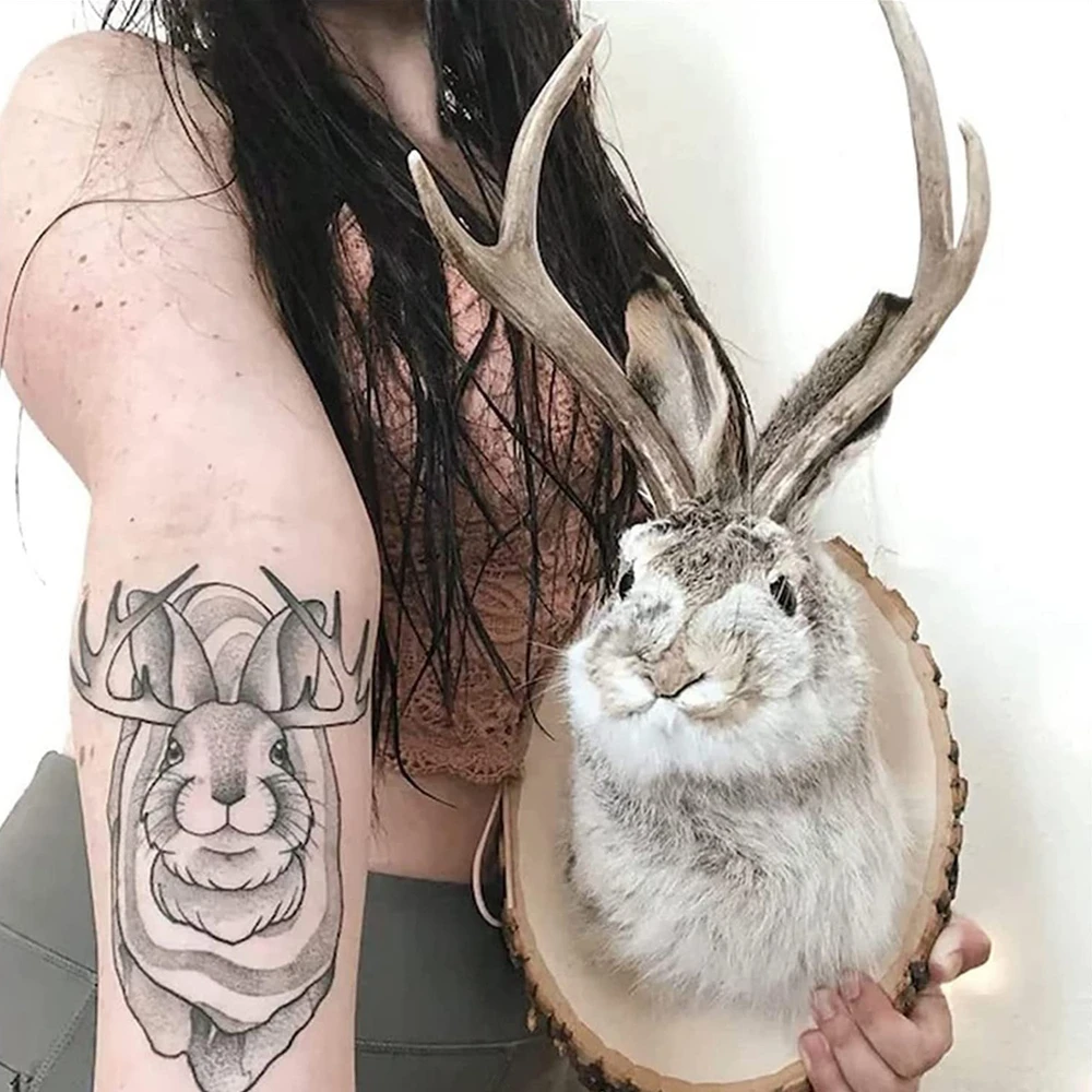 Easter Gift Bunny Head Antlers Wall Hanging Decoration Wall Decor Simulation Rabbit Specimen Resin Art Ornaments Jackalope Decor - Image 5