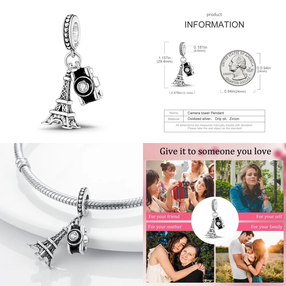 PANPOKI HOT 33 Style 925 Sterling Silver Charms Travel Series Pendant Beads Fit Fine Bracelets & Bangles DIY Women Jewelry - Image 6