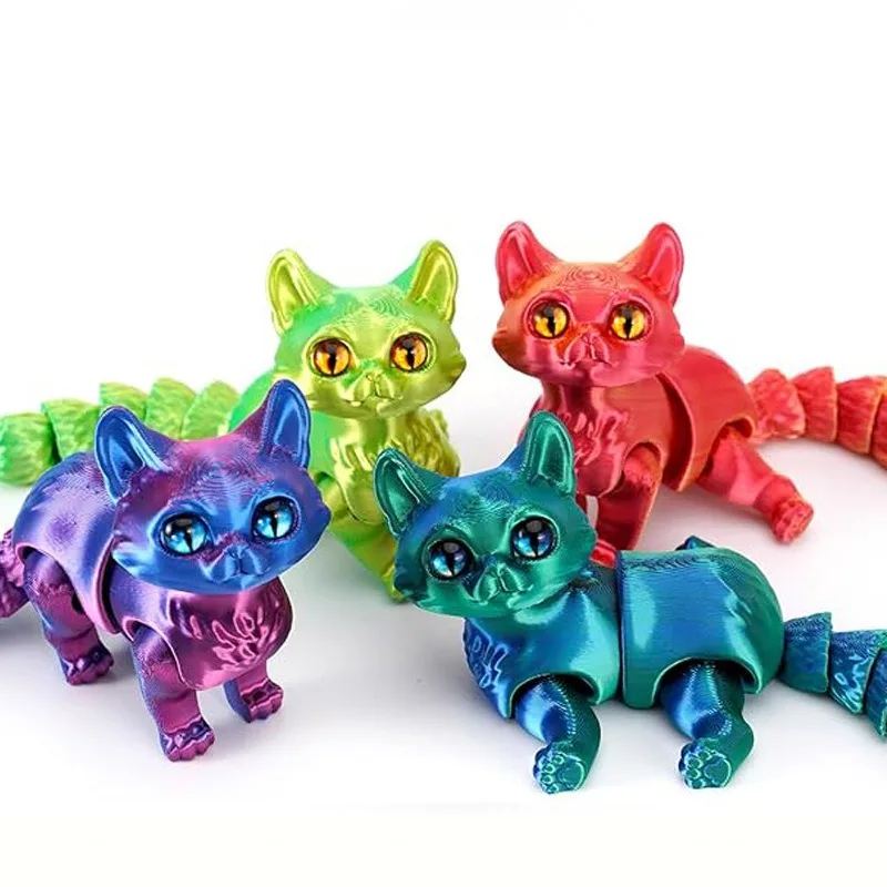 12/16cm 3D Printed Articulated Cute Cats Figurine Miniature Living Room Decor Car Desktop Home Decoration Accessories Kids Gifts - Image 2