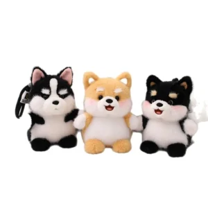 Kawaii Dog Animal Pendant Small Husky Corgi Schnauzer Bag Key Ring Backpack Decoration
