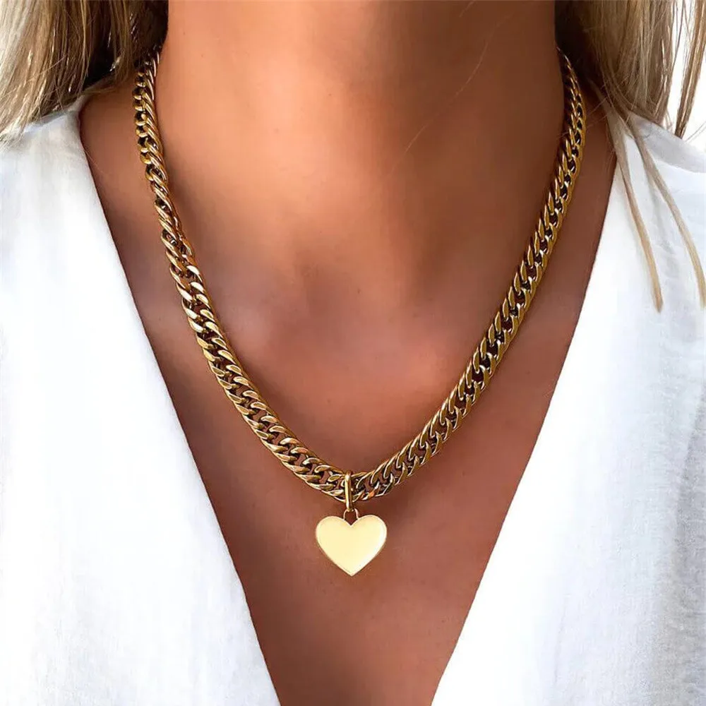New Vintage Gold-plate Geometric Punk Exaggerated Chain Necklace For Women Female Fashion Boho Y2K Hip Hop Choker Jewelry Gift - Image 6
