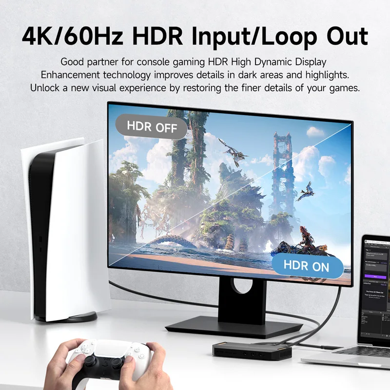 Hagibis 4K Video Capture Card for Streaming and Gaming VRR RGB HDR Support Passthrough for Switch2 Xbox PS5/4 Camera Live Stream - Image 3