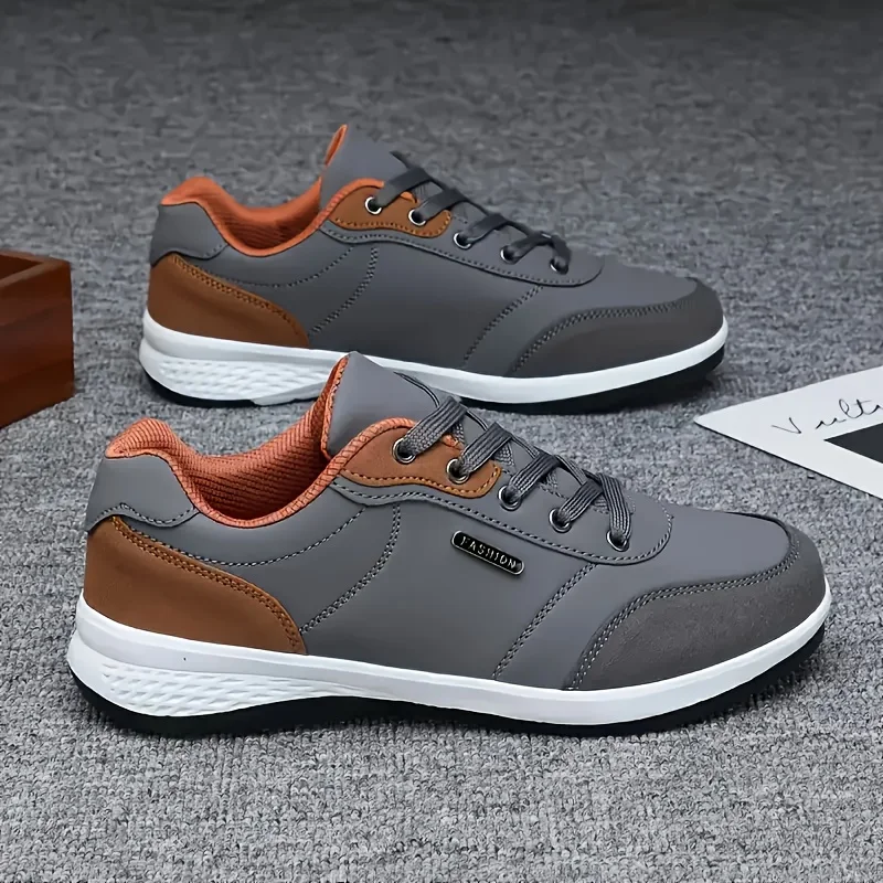 YRZL Men Shoes Spring Autumn Waterproof Walking Sneakers Leisure Male Leather Sports Shoes Non-Slip Footwear Tennis for Men - Image 4