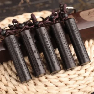 New ebony key chain lucky cylindrical car key ring Women men bag charm keychain fashion party gift jewelry K1538