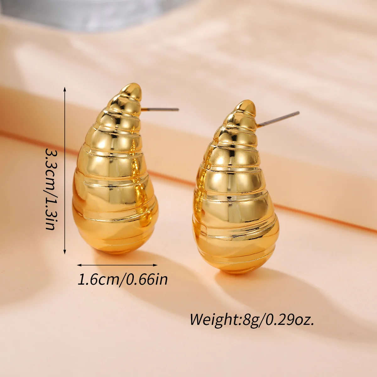 Retro Twist Metal Drop Earrings for Women European Irregular Geometry C Shape Water Droplet Dangle Earrings Party Jewelry Gift - Image 3