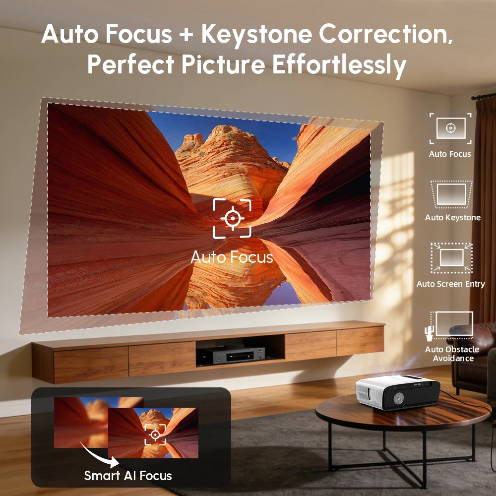 new 4k projector Auto Focus Daylight Projector 2.4+5G wifi bluetooth TOF Dust-proof movie video Android 14 Google TV projectors - Image 3