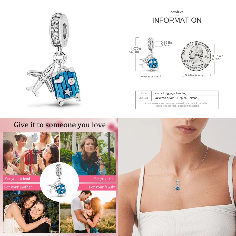 PANPOKI HOT 33 Style 925 Sterling Silver Charms Travel Series Pendant Beads Fit Fine Bracelets & Bangles DIY Women Jewelry - Image 4