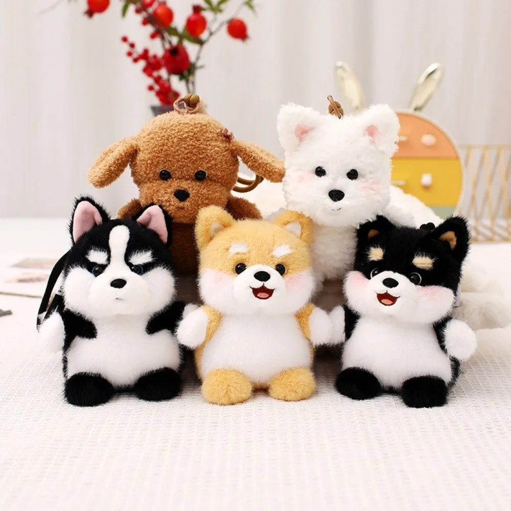 Kawaii Dog Animal Pendant Small Husky Corgi Schnauzer Bag Key Ring Backpack Decoration - Image 3
