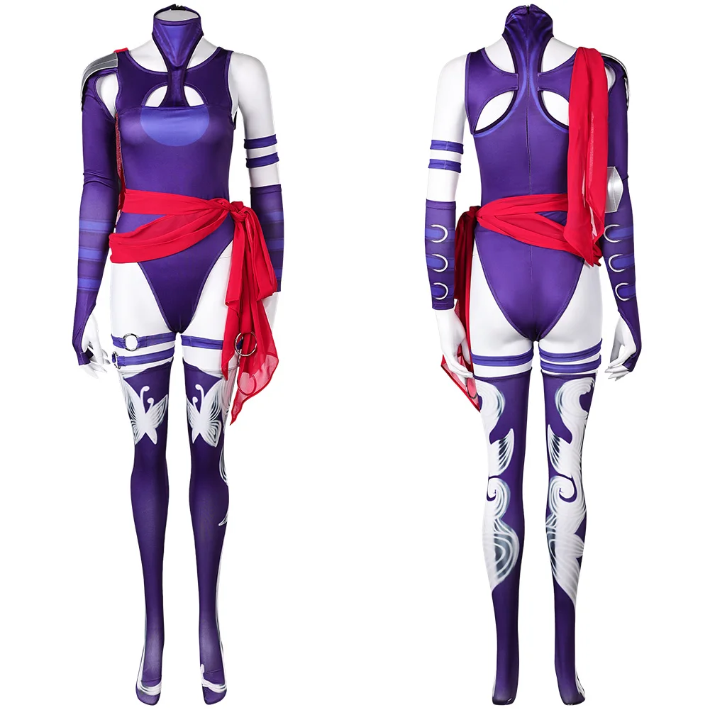 Disguise Psylocke Cosplay Women Fantasy Purple Jumpsuit Movie Rivals Costume Outfits for Female Clothes Halloween Carnival Suit - Image 2