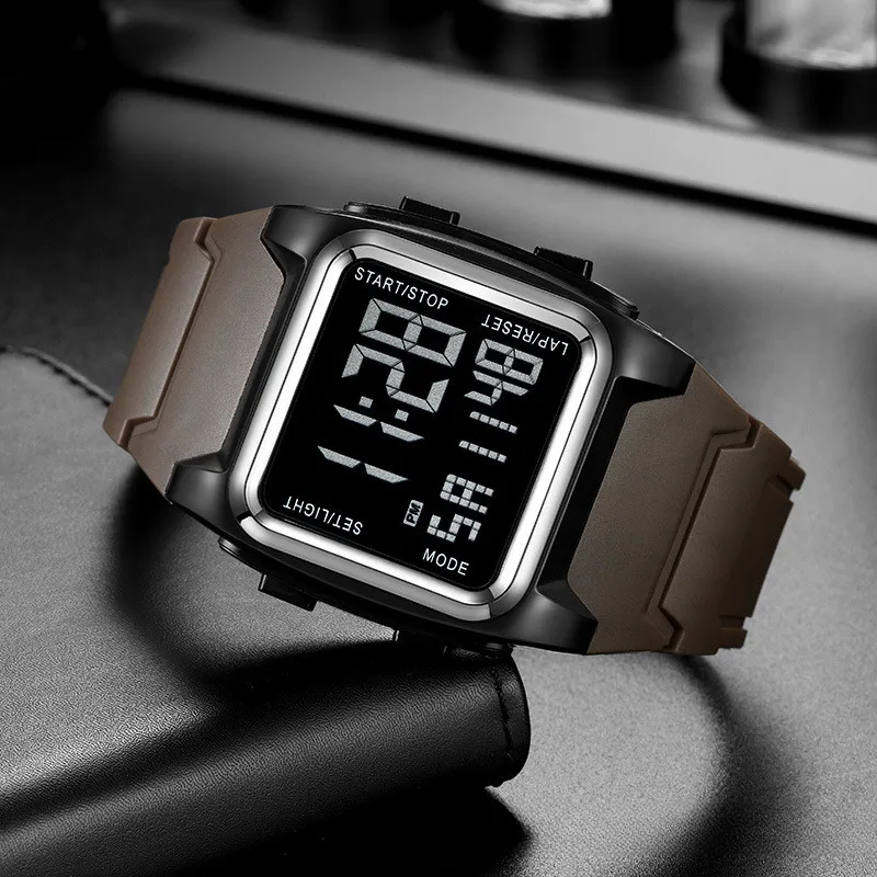 Electronic watch, outdoor sports square multi-function luminous student electronic watch - Image 4