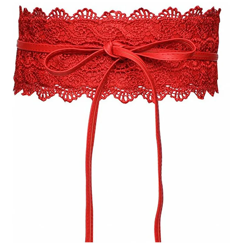 Boho Style Women Bow Lace Belt Wide Girdle Corset PU Leather Waist Belts Wedding Dress Skirt Decorative Waistband - Image 2
