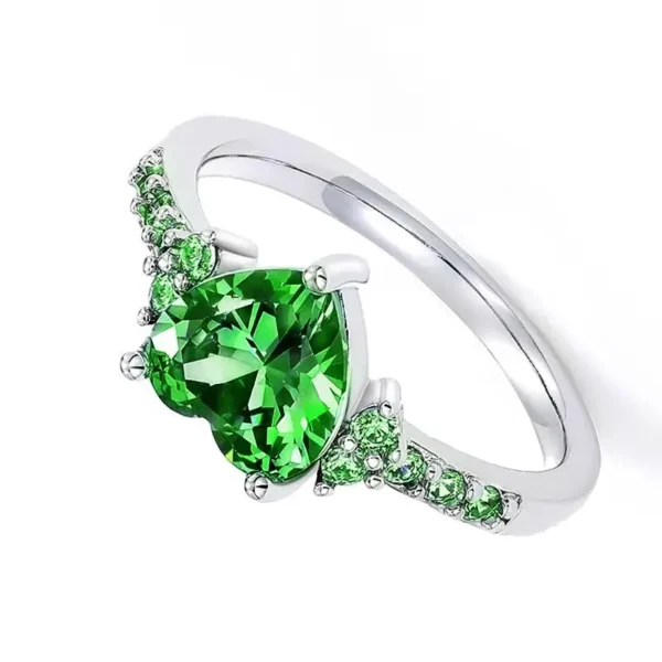New Charming Heart Purple Cubic Zirconia Rings for Women Romantic Wedding Ceremony Party Bridal Accessory Trendy Jewelry